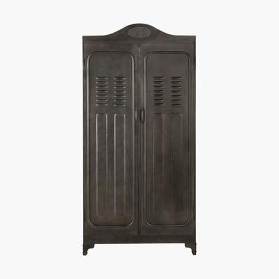 Maisons du Monde 2-door grey metal wardrobe Theodore