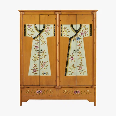 Maisons du Monde Wooden printed wardrobe W 150cm Kimono