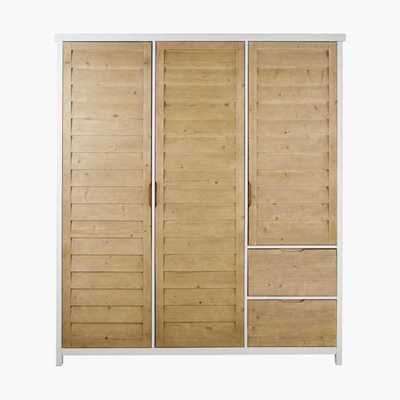 Maisons du Monde 3-door 2-drawer solid spruce wood wardrobe Esterel