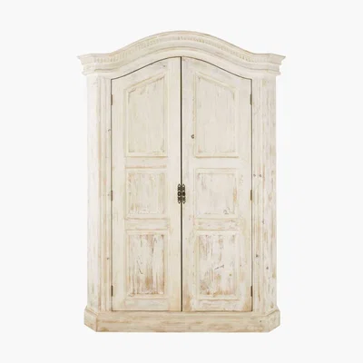 Maisons du Monde 2-door white recycled pine wardrobe Sade