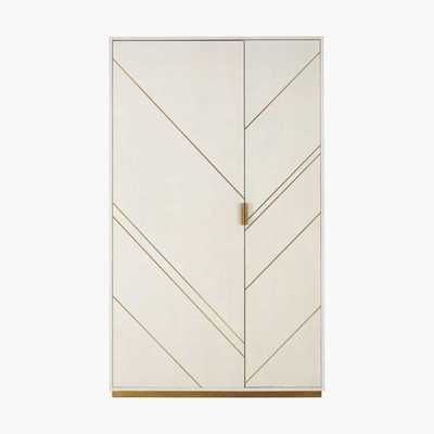Maisons du Monde 2-door off-white imitation shagreen wardrobe Waldorf