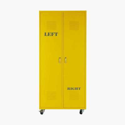 Maisons du Monde Yellow Metal 2-Doors Wardrobe on Wheels Loft