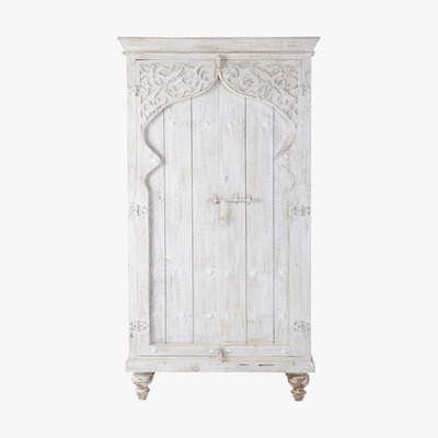 Maisons du Monde Mango wood wardrobe in white W 102cm Sinbad