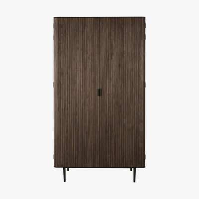 Maisons du Monde 3-drawer imitation walnut 3-drawer chest of drawers with black metal Spiga