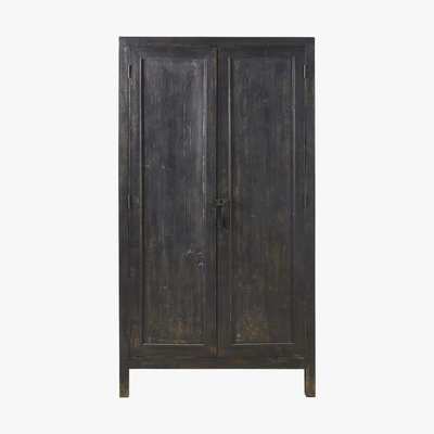 Maisons du Monde Aged Effect Black Metal 2-Door Wardrobe Sabi