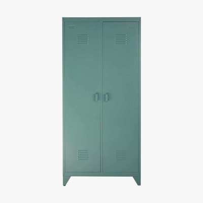 Maisons du Monde Dark green metal 2-door wardrobe Safari