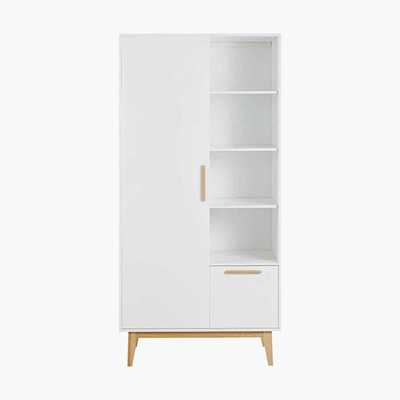 Maisons du Monde White Scandinavian-Style 1-Door 1-Drawer Wardrobe Sweet
