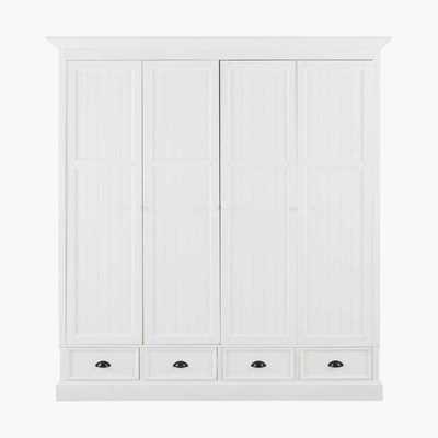 Maisons du Monde White 4-Door 4-Drawer Wardrobe Newport