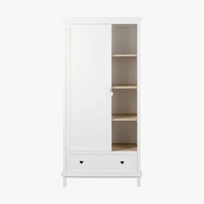 Maisons du Monde White 1-Door 1-Drawer Wardrobe Mila