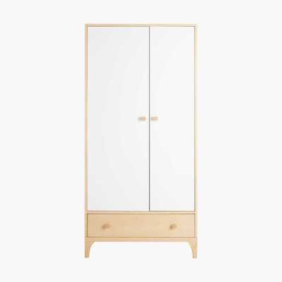 Maisons du Monde White 2-Door 1-Drawer Wardrobe Moonlight