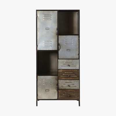 Maisons du Monde 3-Door 4-Drawer Industrial Storage Cabinet Iron
