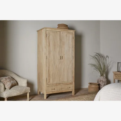 Nkuku nkuku Vivan Grooved Wardrobe | Bedroom Furniture | One Size | Natural