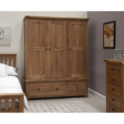 Oak&More Bramley Oak Triple Wardrobe