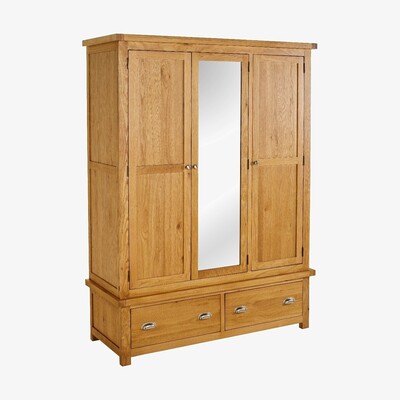 Oak&More Robyn Oak 3 Door 2 Drawer Wardrobe