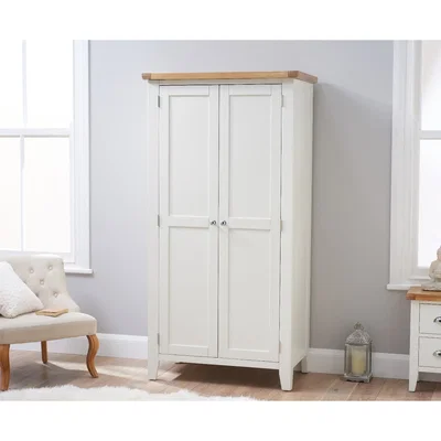 Oak&More Eden Oak and White Two Door Wardrobe