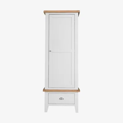 Oak&More Eden Oak and White Single Wardrobe