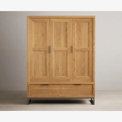 Oak&More Loft Solid Oak Triple Wardrobe