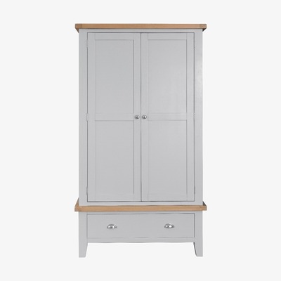 Oak&More Willow Oak and Grey 2 Door 1 Draw Wardrobe