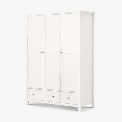 Oak&More Maine 3 Door Combination Wardrobe Surf White