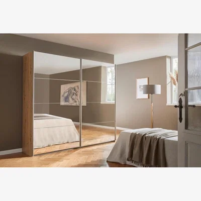 Downtown Subito Artisan Oak 181cm Sliding Door Wardrobe with Mirror Front