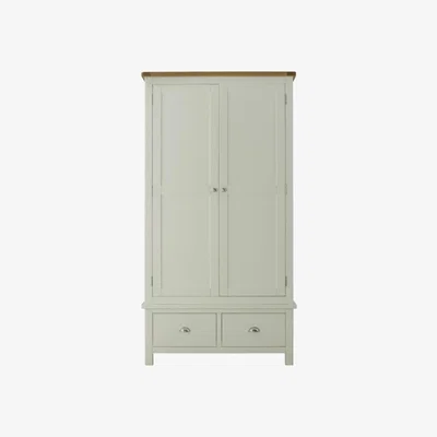 Downtown Provence Stone and Oak 2 Door Gents Wardrobe