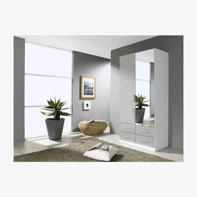 Downtown Stuttgart Alpine White/Soft Grey 197cm 2 Door Combination Wardrobe