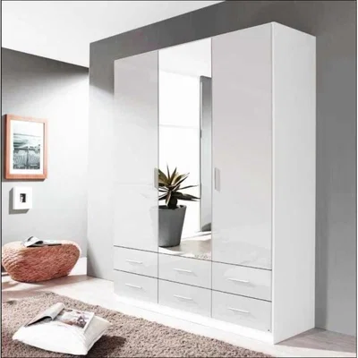 Downtown Stuttgart Soft Grey/Alpine White 197cm 3 Door Combination Wardrobe