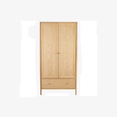Downtown Ercol Winslow 2 Drawer Wardrobe In LightWood