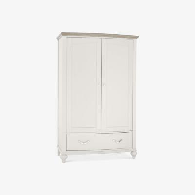 Downtown Montreal Grey Washed Oak & Soft Grey Double Wardrobe