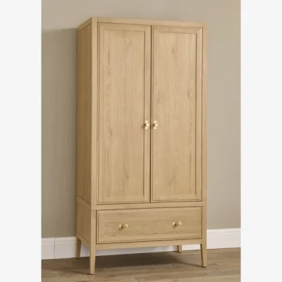 Downtown Illinois 2 Door Wardrobe With Drawer - Oak