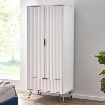 Downtown Julian Bowen Murano 2 Door 1 Drawer Wardrobe - Matt White