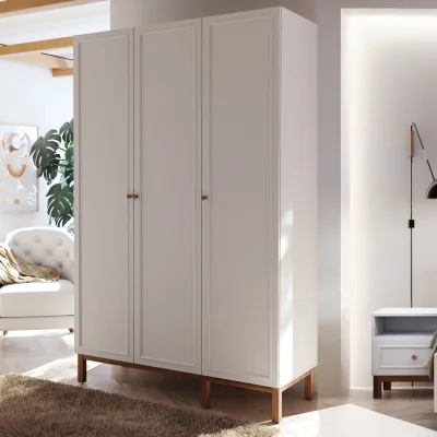 The Range Wensley 3 Door Wardrobe in Light Grey and Oak - Light Grey & Oak