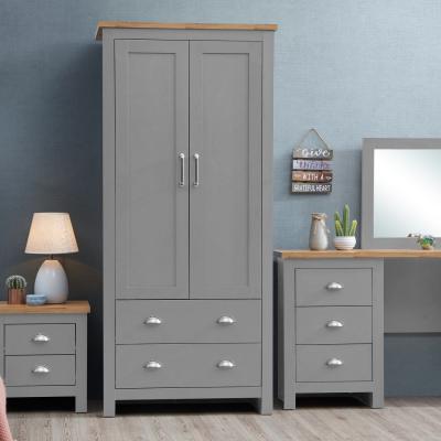 The Range Lisbon Grey 2 Door Wardrobe  - Grey