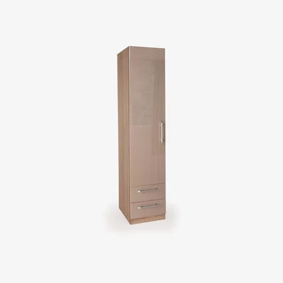 The Range Ashburton 1 Door 2 Drawer Wardrobe - Oak / Gloss Mocha