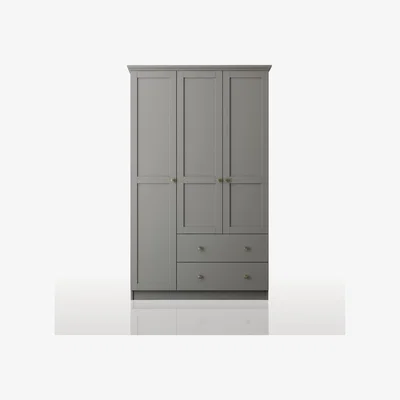 The Range COLETTE 3 Door 2 Drawer Wardrobe, Anthracite - White