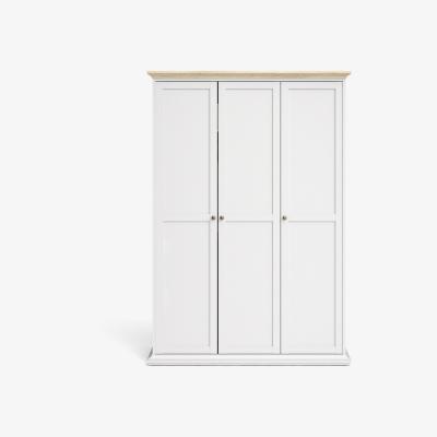 The Range Jonas & James Belleville Wardrobe - White/Oak / 3 Door Wardrobe