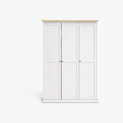 The Range Jonas & James Belleville Wardrobe - White/Oak / 3 Door Wardrobe