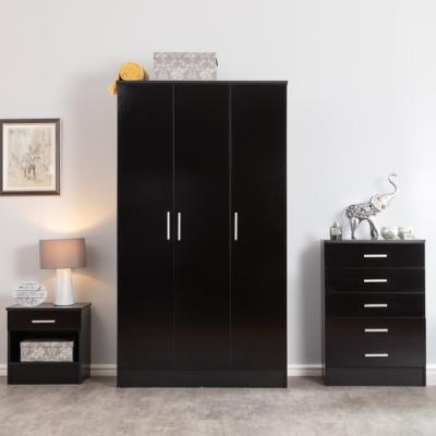 The Range Gloss Two Tone 4 Piece Wardrobe Set - Black