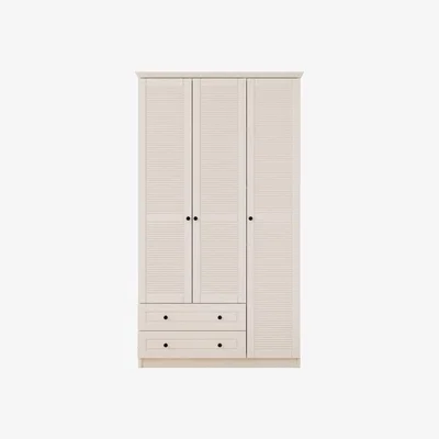 The Range VOLET 3 Door 2 Drawer White Wardrobe - White