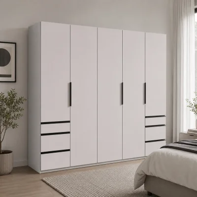 The Range Guardino Matt White 5 Door 250cm Wardrobe - White
