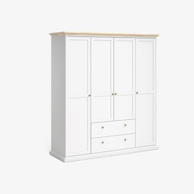 The Range Jonas & James Belleville Four Door Wardrobe  - White/Oak