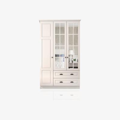 The Range HEDLEY 3 Door 2 Drawer Mirorred Wardrobe, White - White