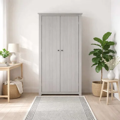 The Range Tralee Washed Solid 2 Door Wardrobe - Grey