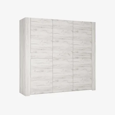 The Range Wyld Haus Norwich Aged Effect Soft Grey 3-Door Wardrobe - Grey