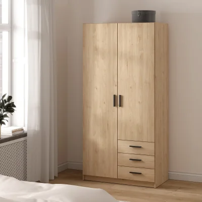 The Range Sprint Wardrobe with 2 Doors + 3 Drawers in Jackson Hickory - Jackson Hickory