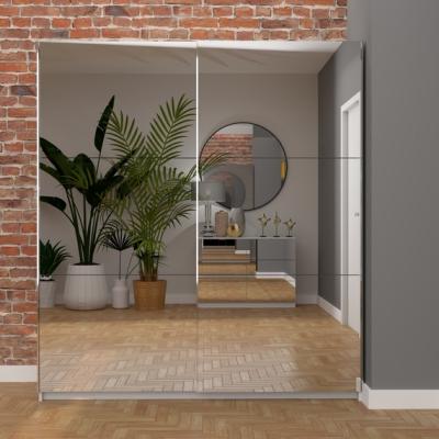 The Range Norvik 180cm Sliding Wardrobe White Full Mirror - White