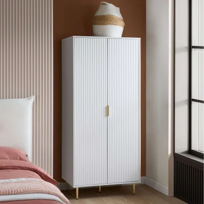 The Range Zara 2 Door Fluted Wardrobe - White