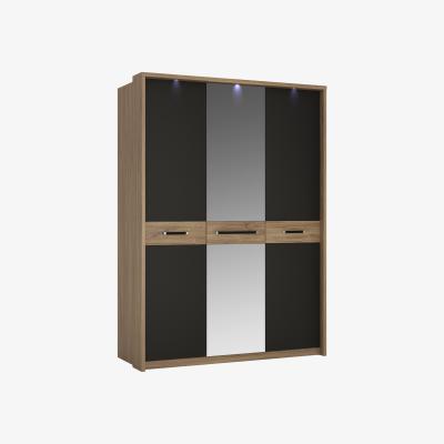 The Range Jonas & James Orlando Three Door Wardrobe - Stirling Oak / black