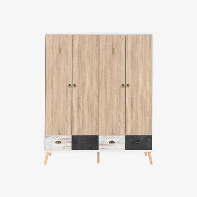 The Range Nordic 4 Door 4 Drawer Wardrobe - White