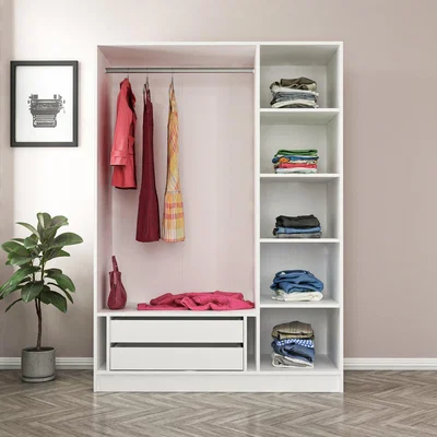 The Range Kale 135 cm Open Wardrobe - White